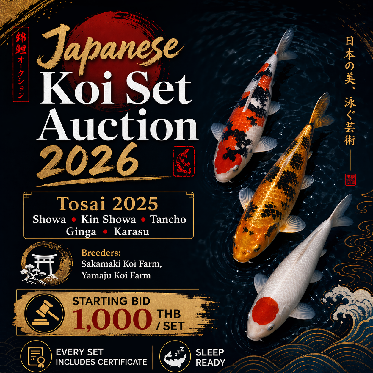 Japanese Koi Set Auction 2026